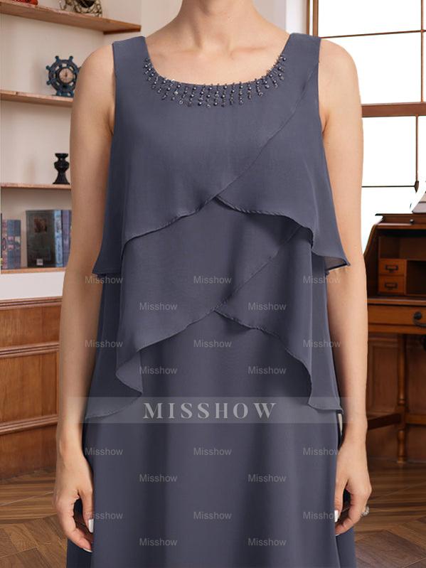 Knee-Length A-Line Princess Scoop Mother of the Bride & Groom Dresses with Beaded Jacket and Ruffles