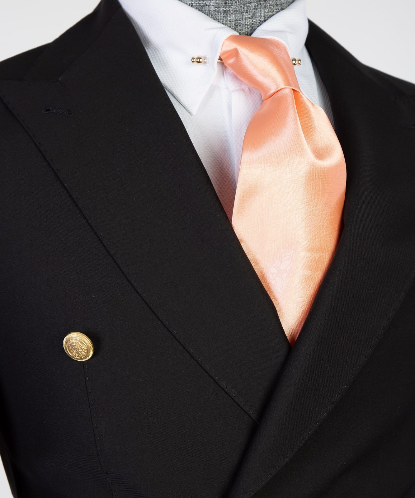 Latest Black Double Breasted Peak Lapel Business Men’s Suits