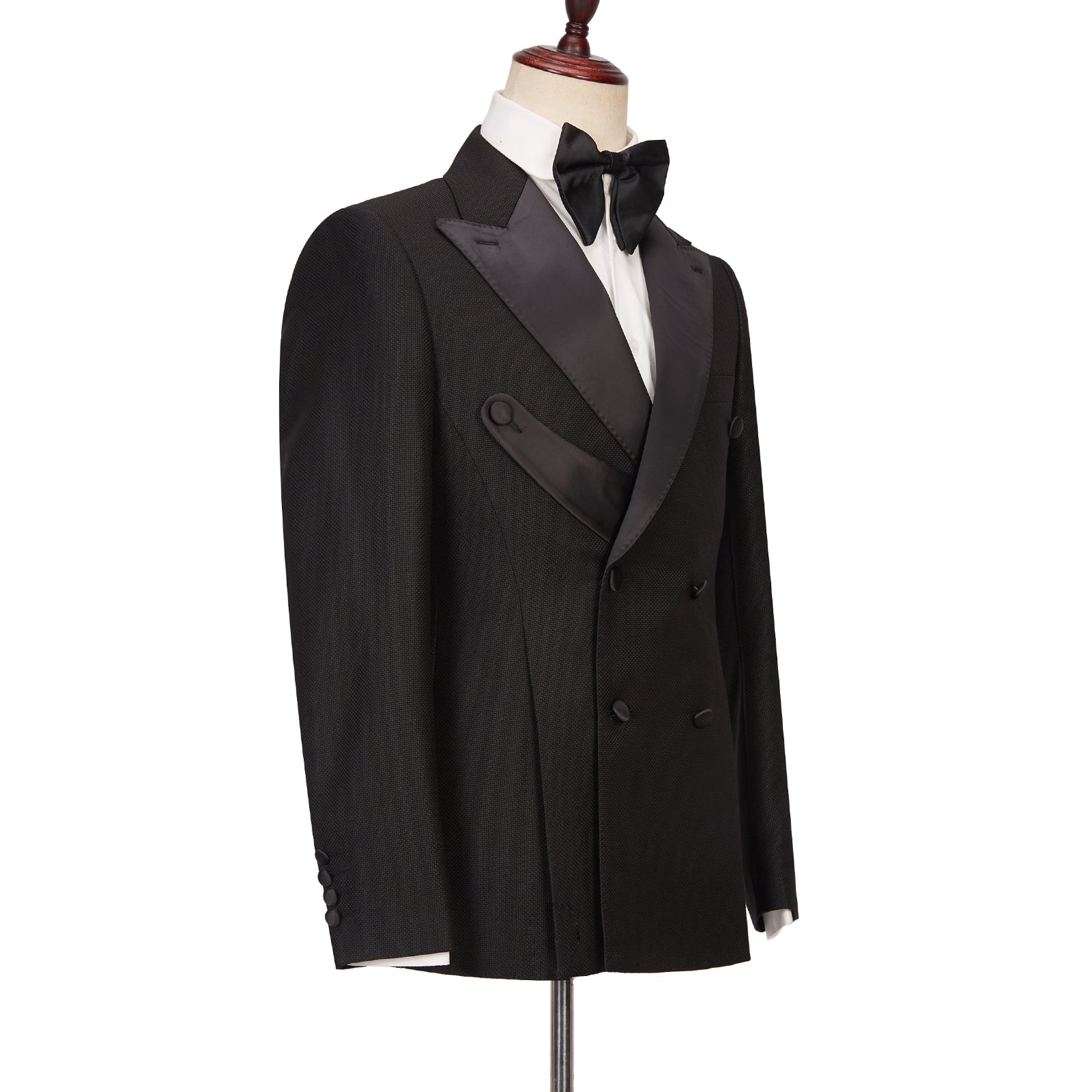Latest Black Double Breasted Peaked Lapel Best Fit Men’s Suit