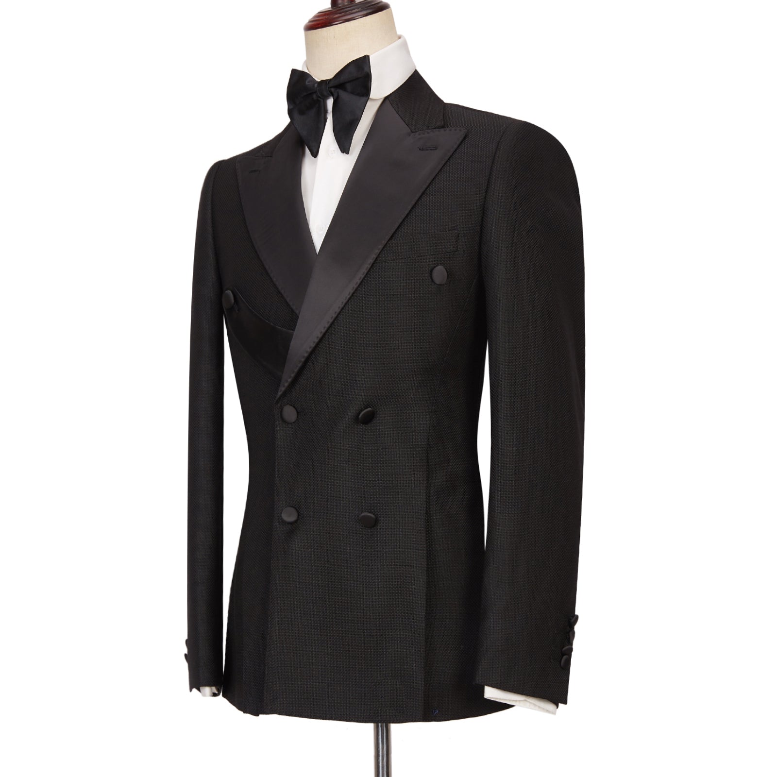 Latest Black Double Breasted Peaked Lapel Best Fit Men’s Suit