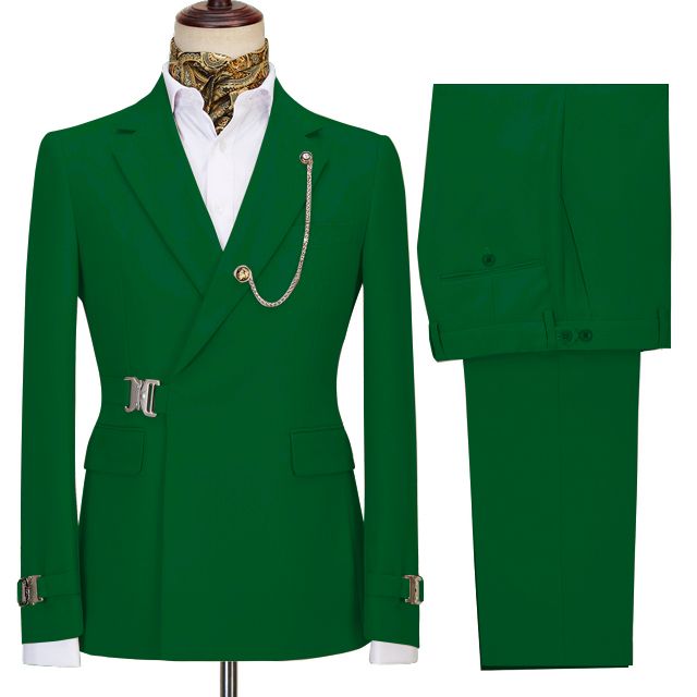 Latest Dark Green Notched Lapel Men’s Business Suits