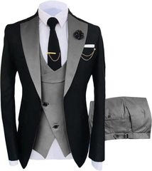 Latest Gray Shawl Lapel Three-Piece Prom Suit