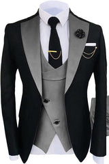 Latest Gray Shawl Lapel Three-Piece Prom Suit