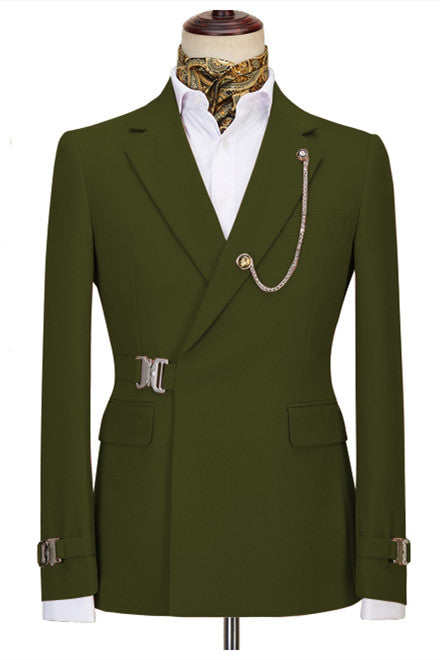 Latest Green Notched Lapel Men’s Business Suits