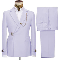Latest Lavender Notched Lapel Men’s Business Suits