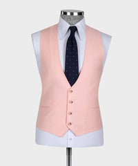 Latest Pink Three-Piece Slim Fit Fashionable Men’s Suit