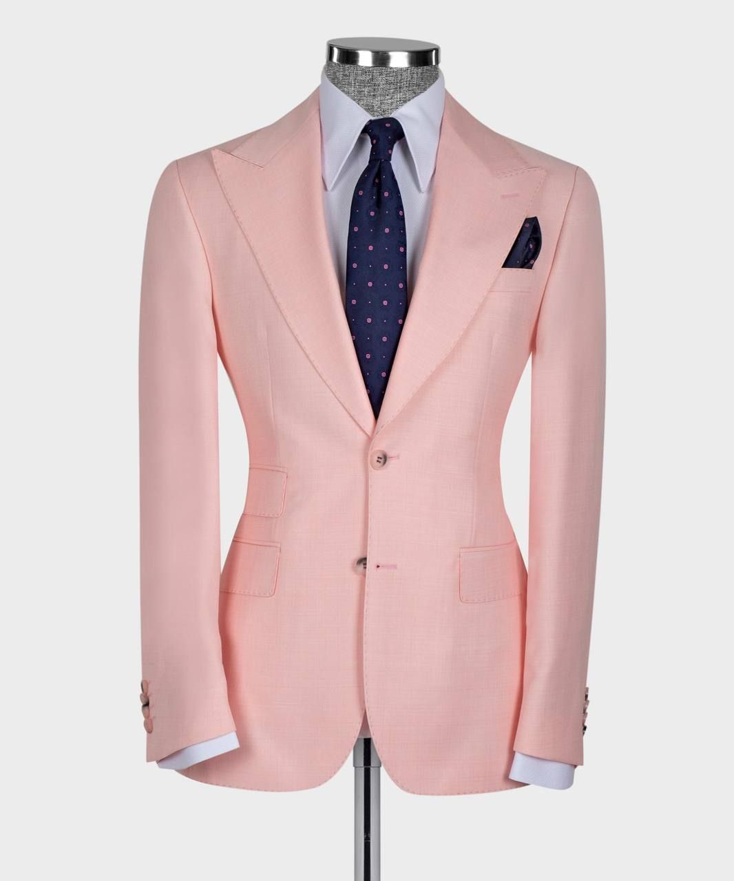 Latest Pink Three-Piece Slim Fit Fashionable Men’s Suit