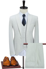 Latest White Elegant Close-Fit Bespoke Men's Suit for Prom