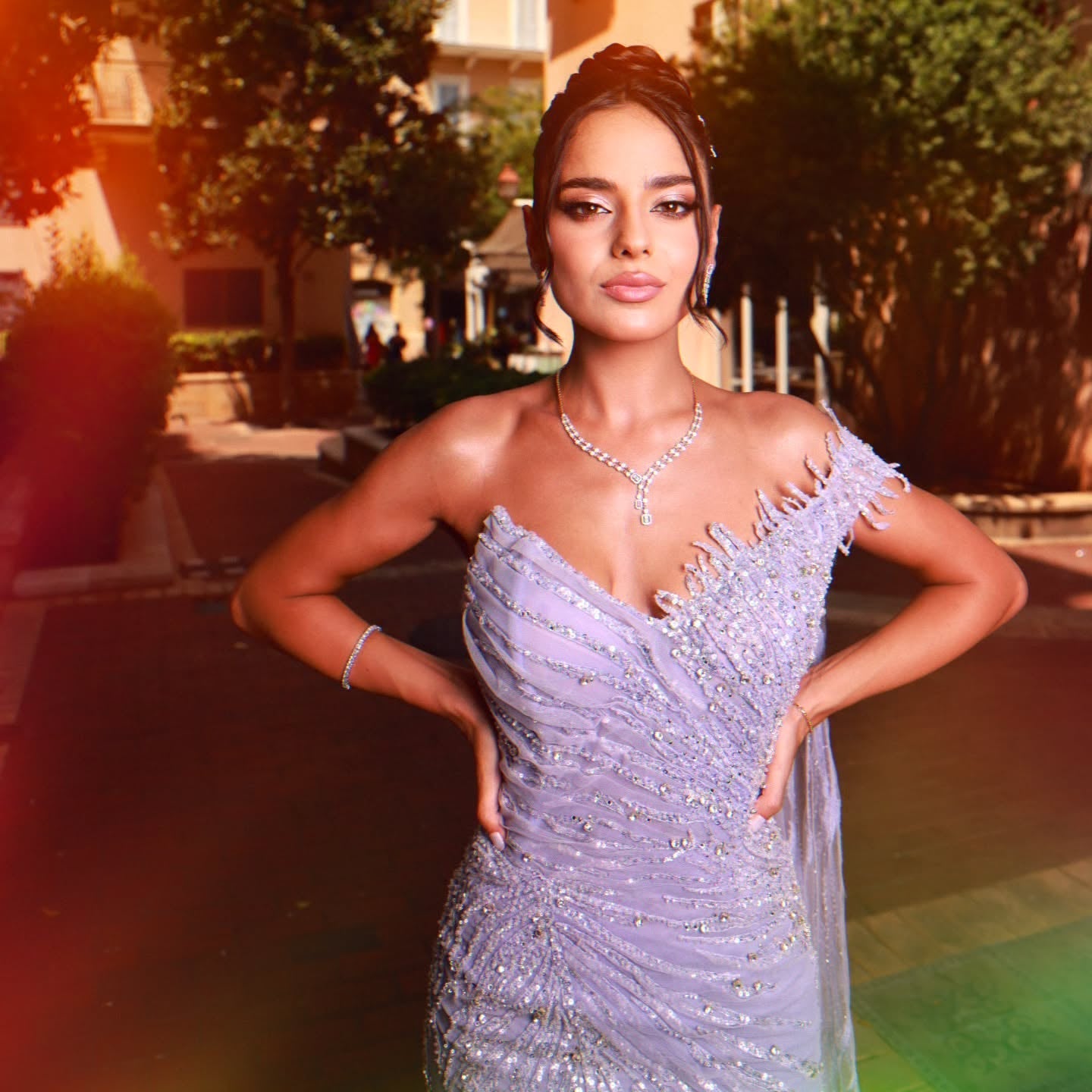 Lavender One Shoulder Sequin Mermaid Formal Dress Sweetheart Split Front Draped Evening Gown