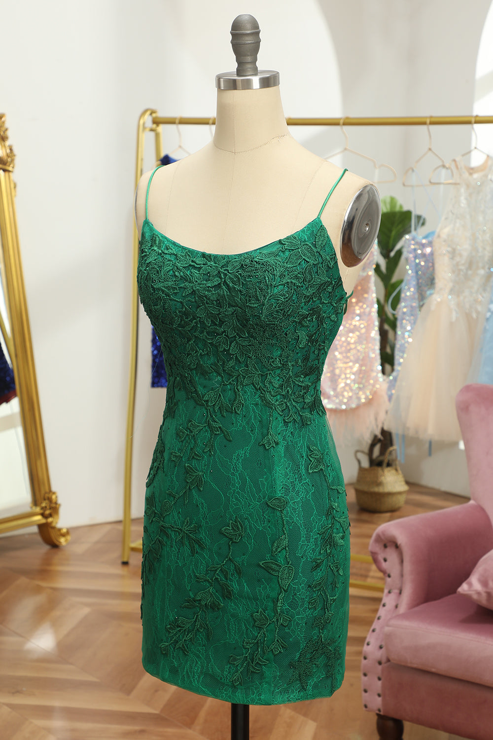 Light Blue Short Tight Homecoming Dress with Lace Beading