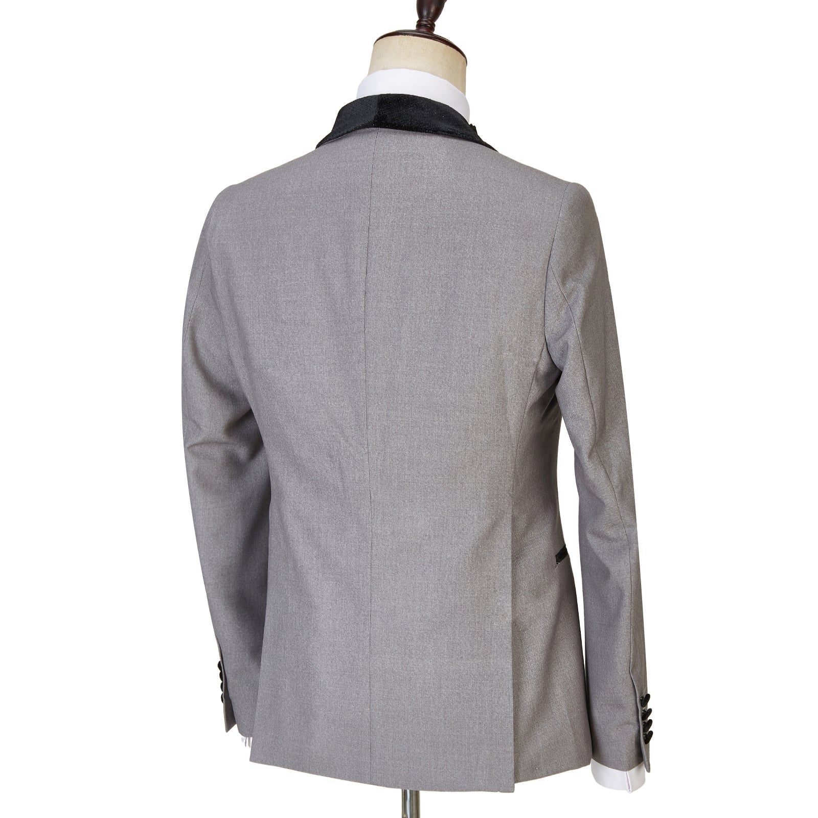 Light Gray Single Button Glossy Shawl Lapel Three-Piece Wedding Men’s Suits