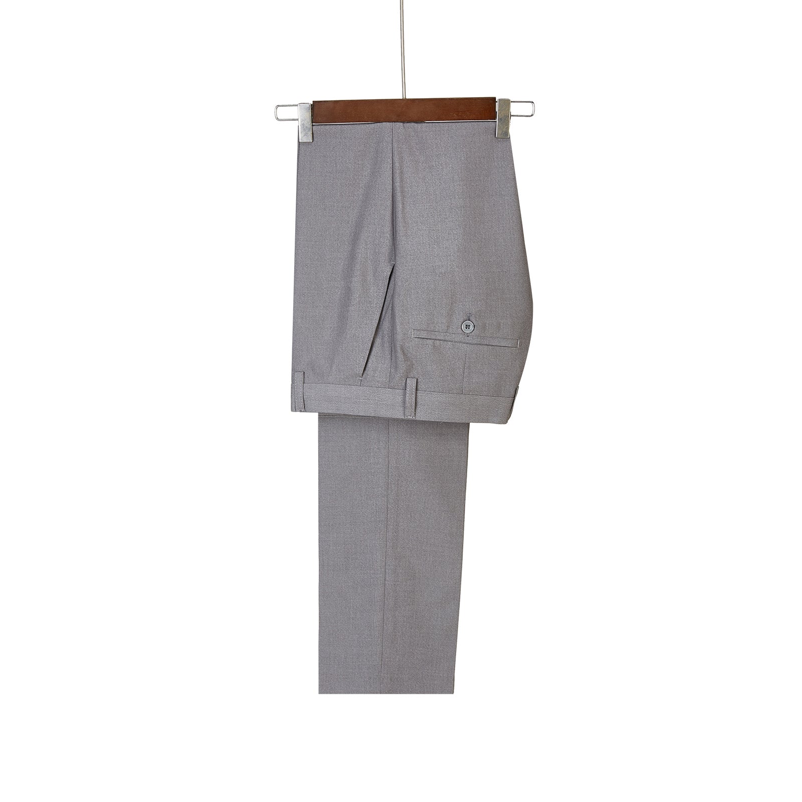 Light Gray Single Button Glossy Shawl Lapel Three-Piece Wedding Men’s Suits