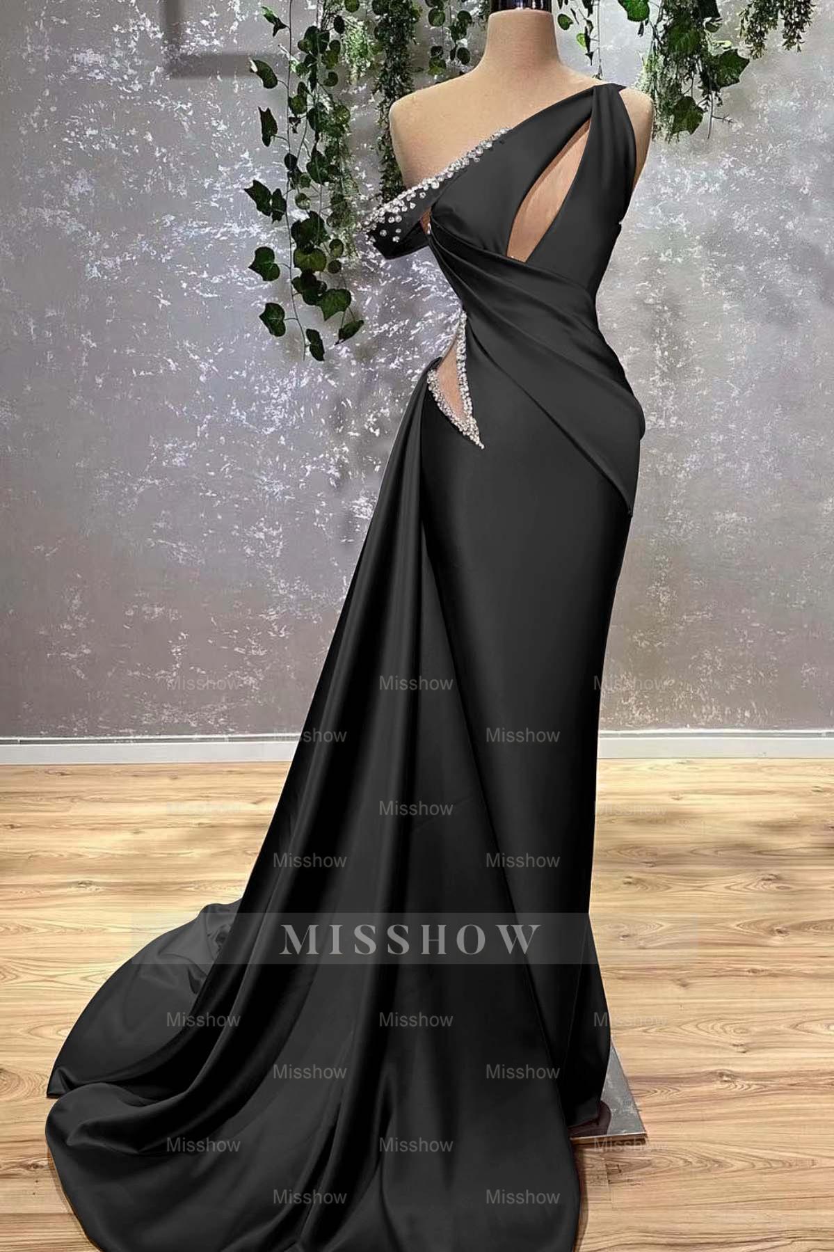 Lilac Off the Shoulder Sleeveless Mermaid Formal Dress With Beading