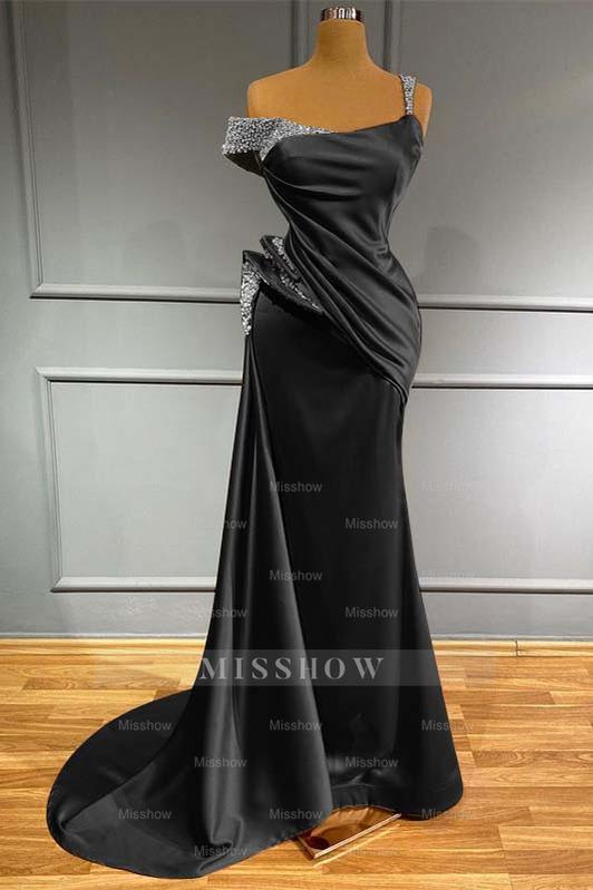 Long Off the Shoulder Mermaid Ruffles Formal Dress With Beading