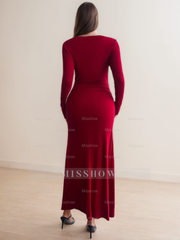 Long-Sleeved Ankle-Length Mother of the Bride Gown with Jewel Neckline
