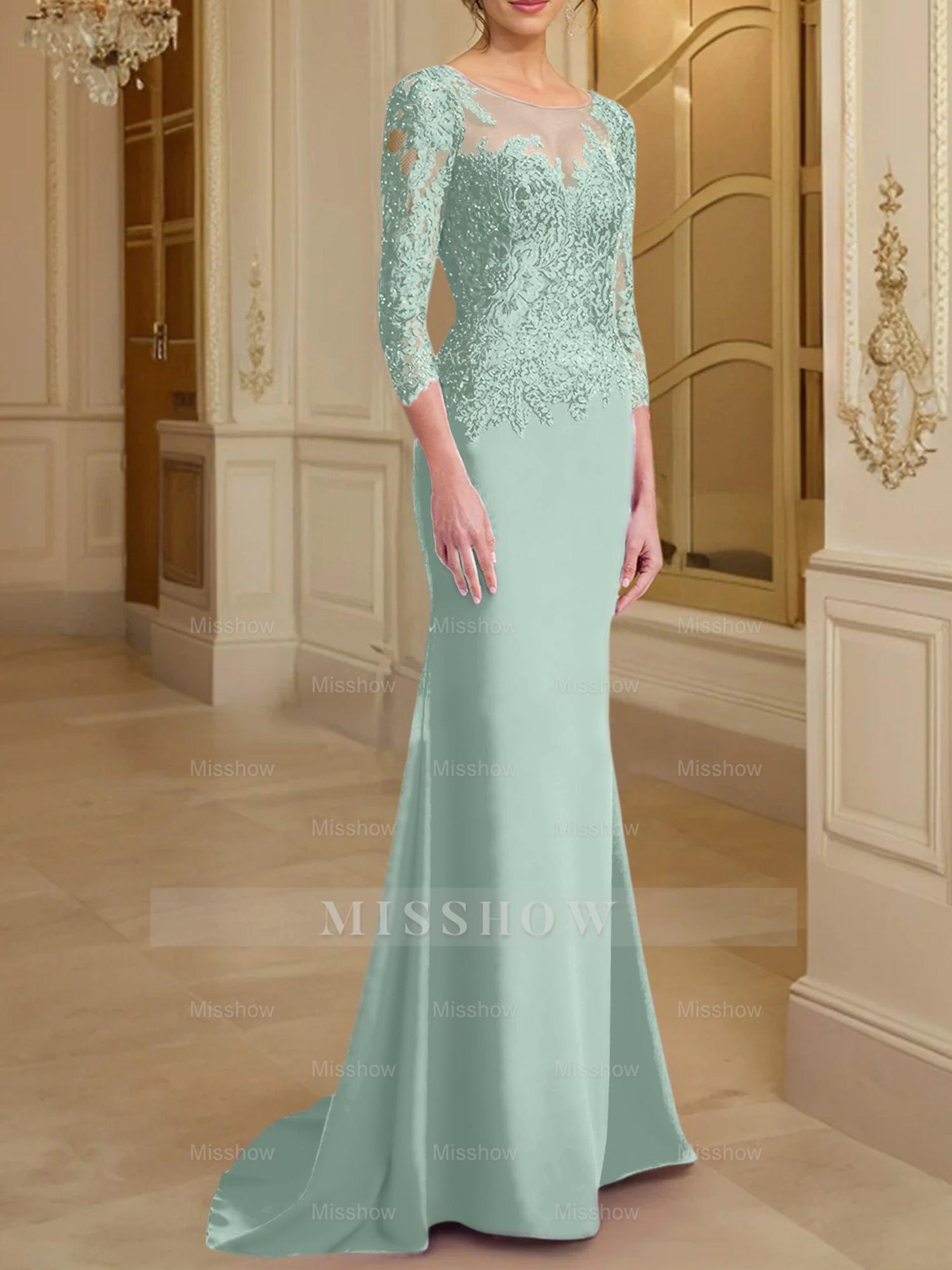 Long-Sleeved Lace Mother of the Bride Dresses in Trumpet/Mermaid Silhouette