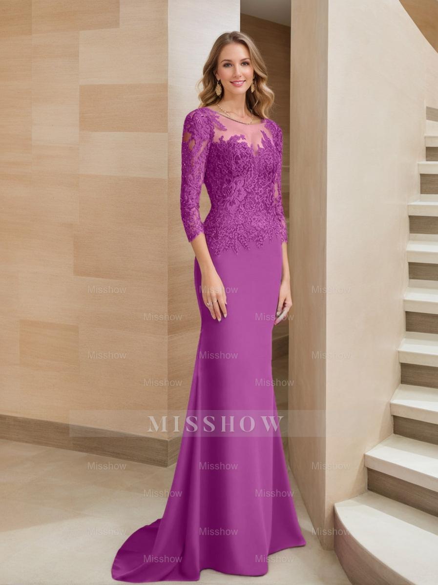 Long-Sleeved Lace Mother of the Bride Dresses in Trumpet/Mermaid Silhouette