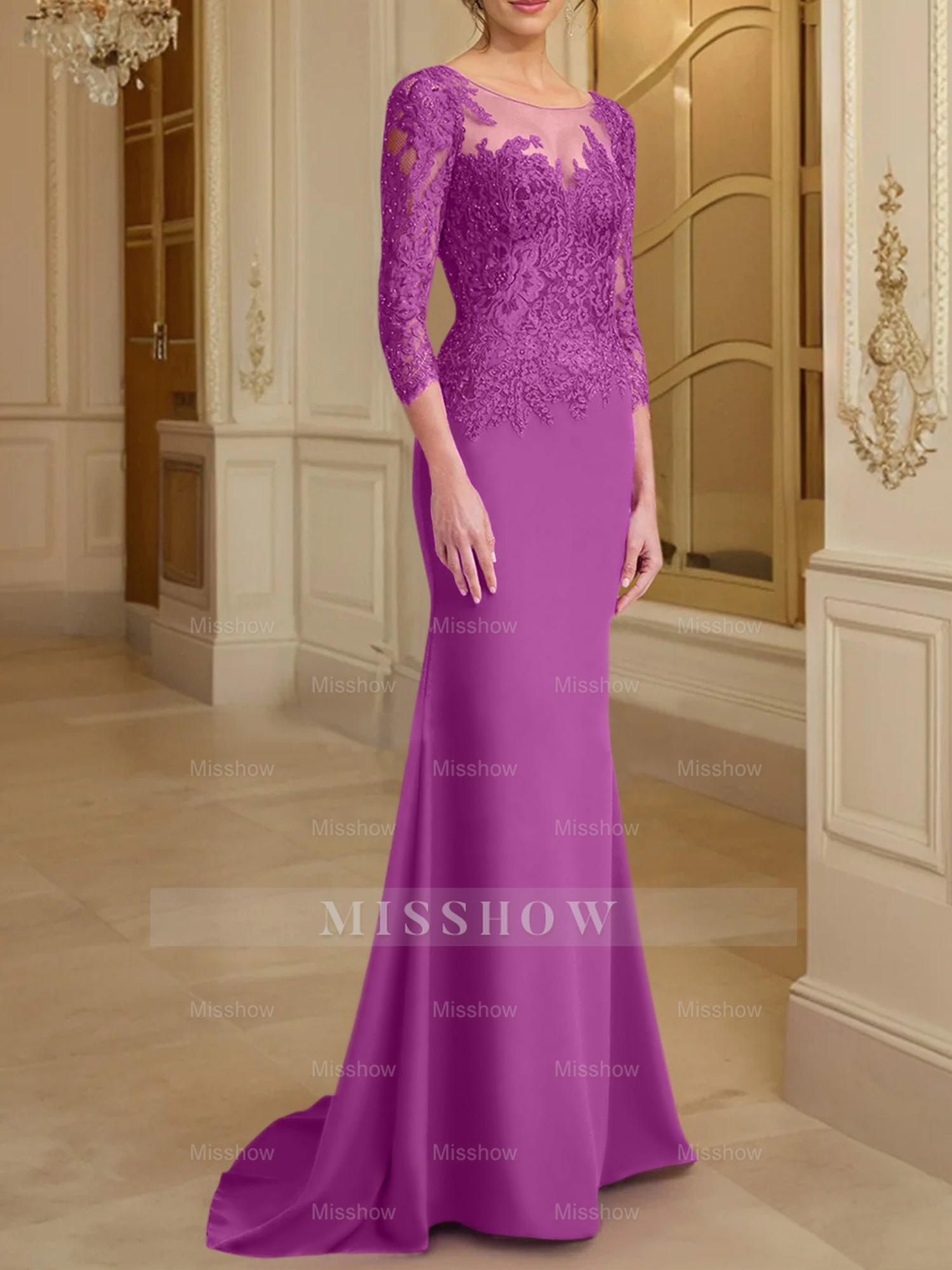 Long-Sleeved Lace Mother of the Bride Dresses in Trumpet/Mermaid Silhouette