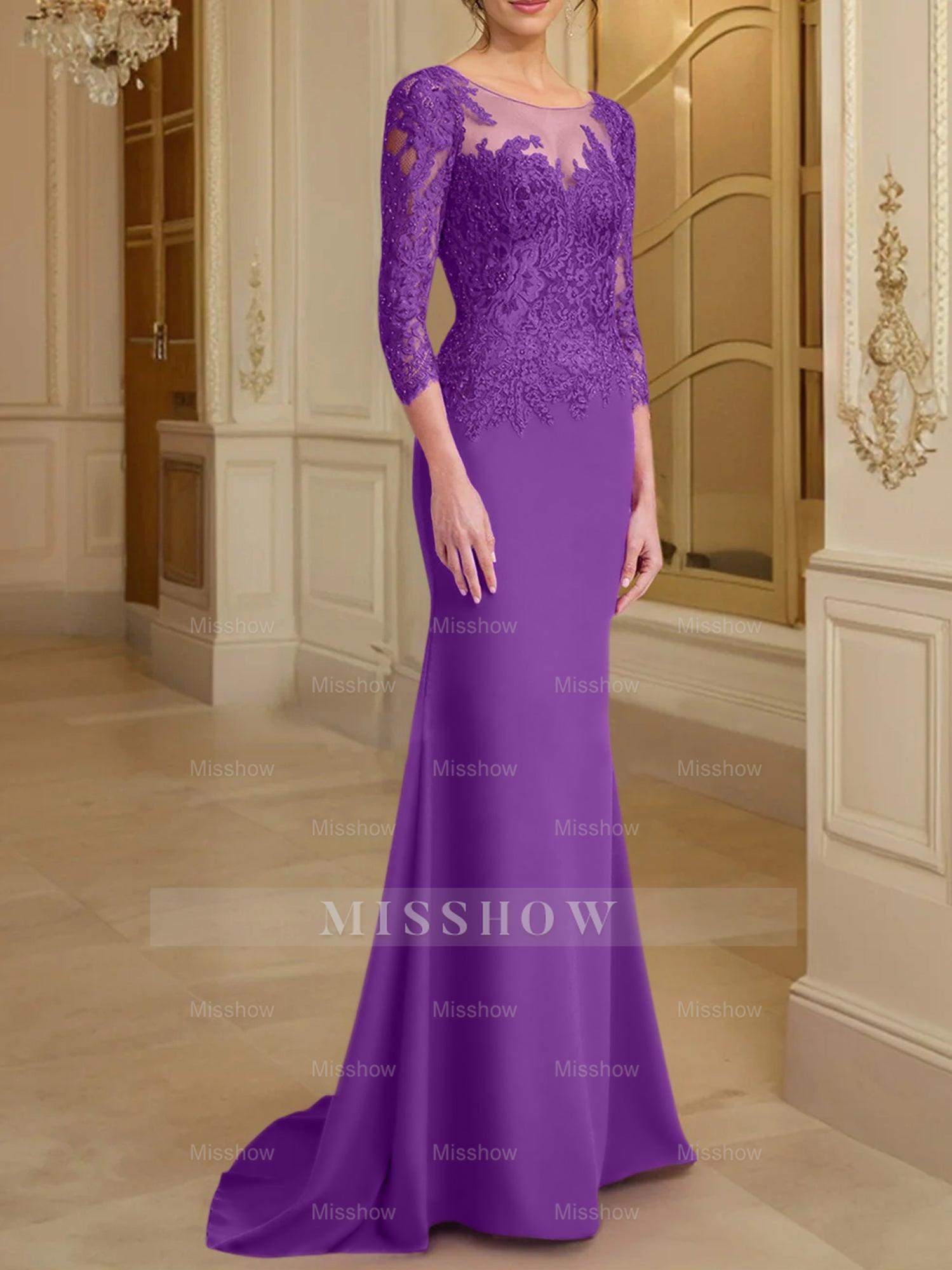 Long-Sleeved Lace Mother of the Bride Dresses in Trumpet/Mermaid Silhouette