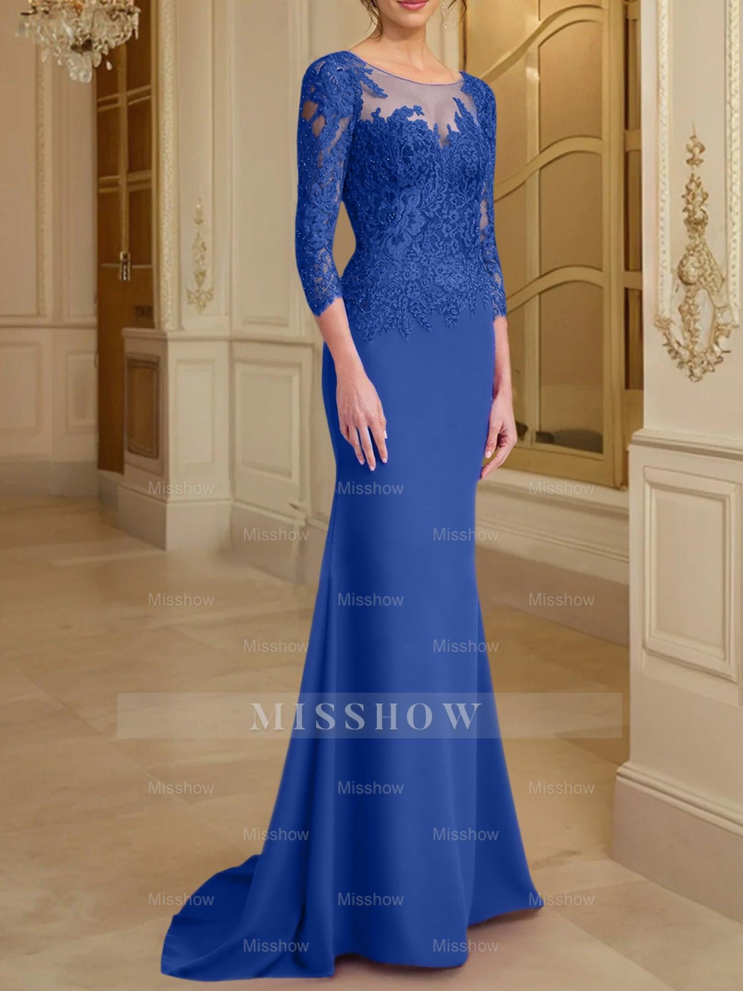 Long-Sleeved Lace Mother of the Bride Dresses in Trumpet/Mermaid Silhouette