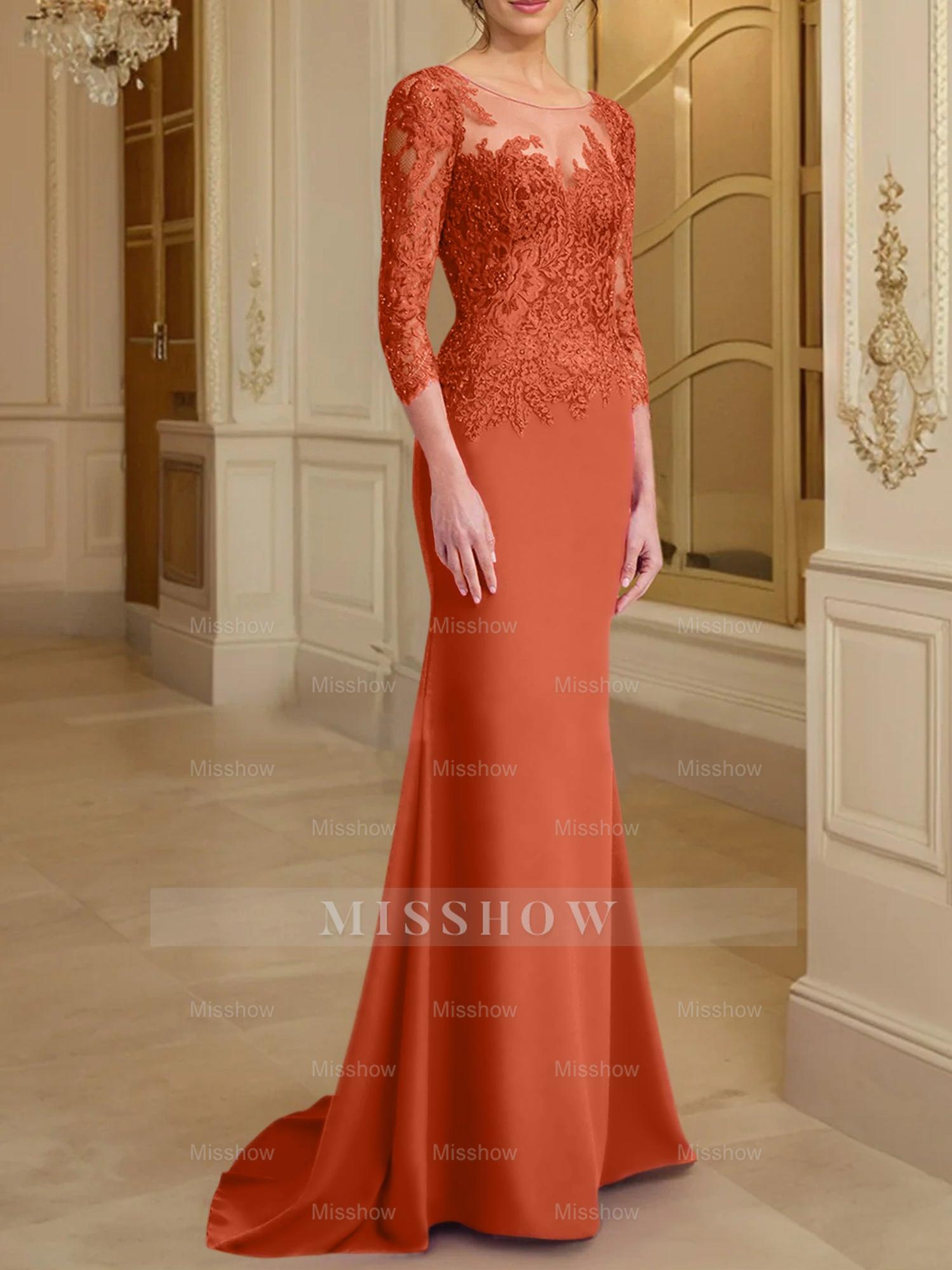 Long-Sleeved Lace Mother of the Bride Dresses in Trumpet/Mermaid Silhouette