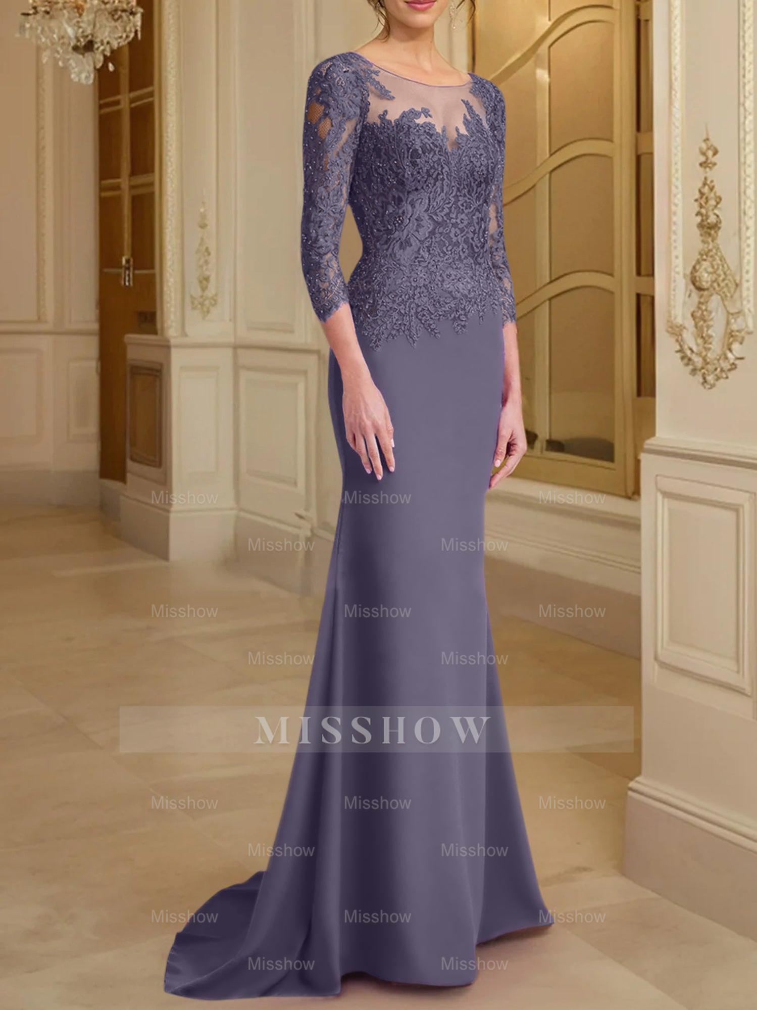 Long-Sleeved Lace Mother of the Bride Dresses in Trumpet/Mermaid Silhouette