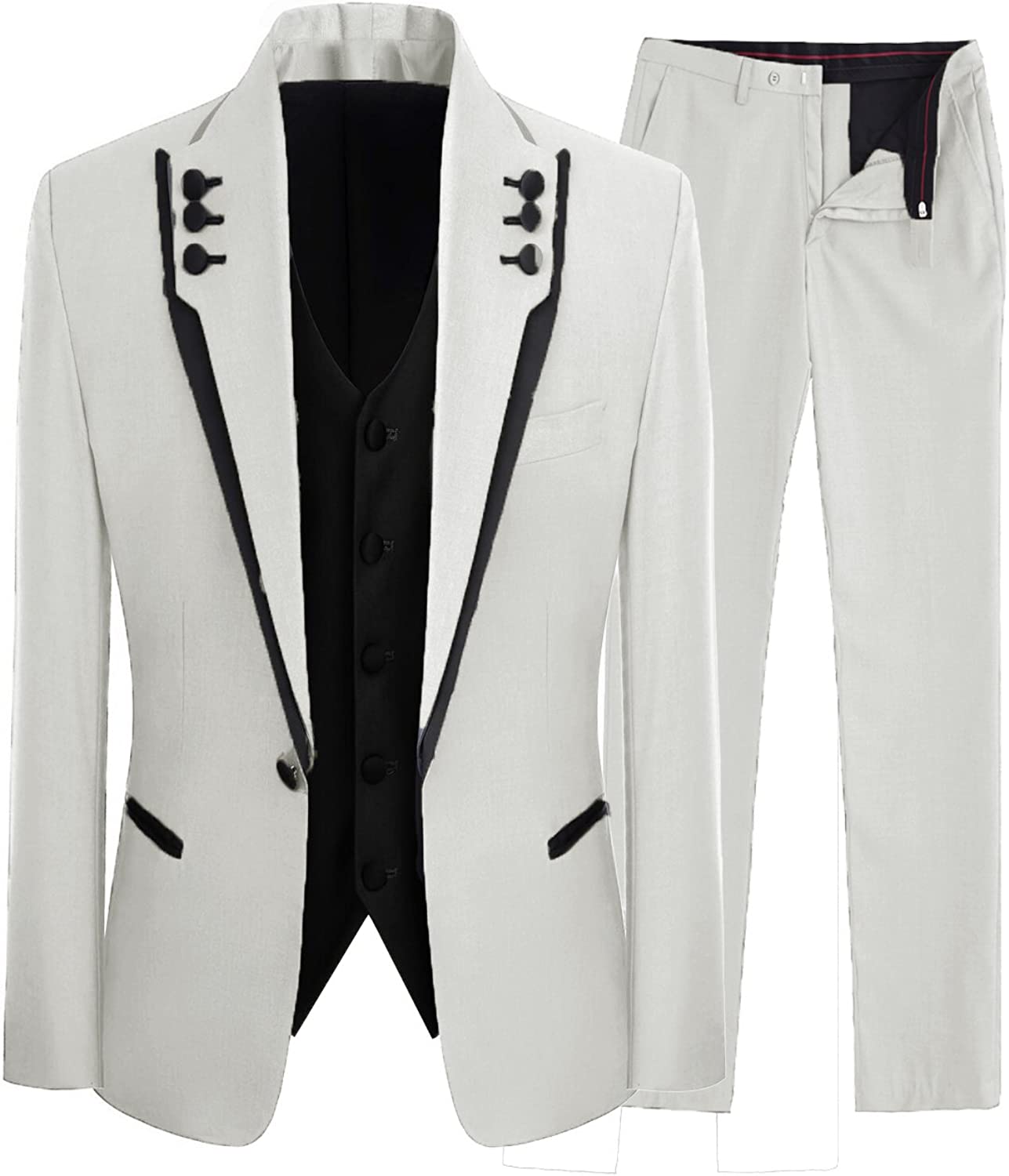 Luxe White Shawl Lapel Three Piece Men's Prom Selection
