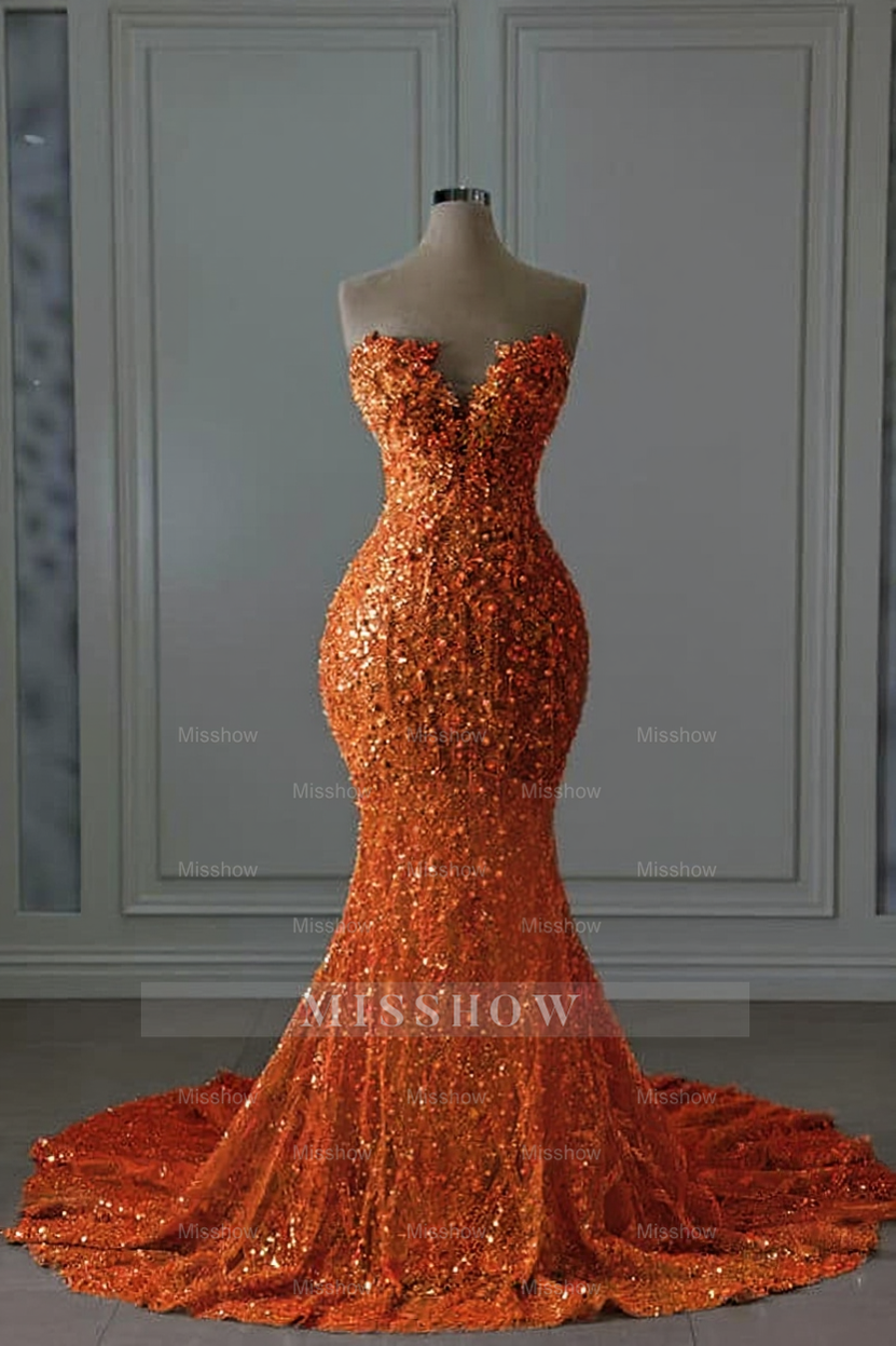Sweetheart Mermaid Wedding Dress with Beaded Lace & Sequins | Misshow Sweetheart Mermaid Wedding Dress with Beaded Lace & Sequins | Misshow