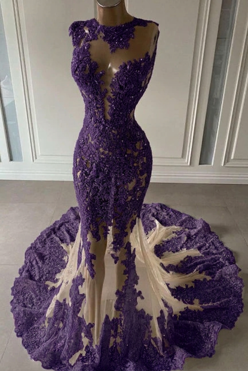 Regency scoop ruffled mermaid prom dress