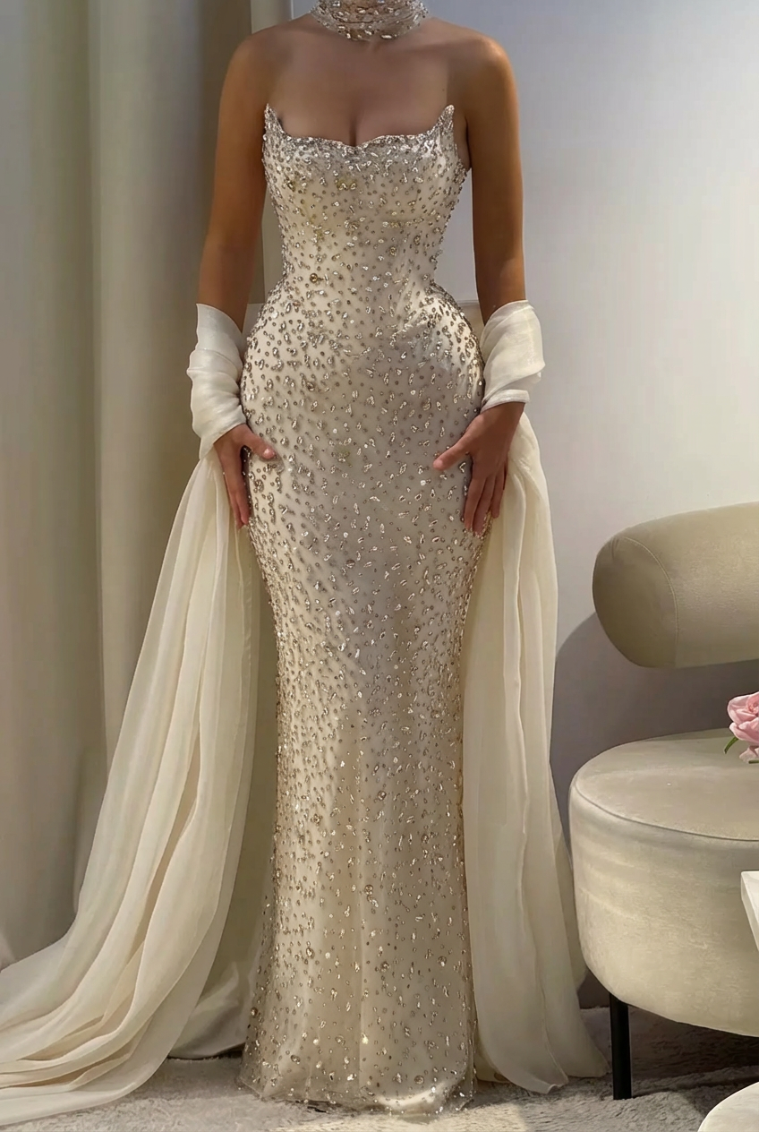 Luxury Pink Diamond Evening Dress with Cape Gown for Wedding Party Luxury Pink Diamond Evening Dress with Cape Gown for Wedding Party
