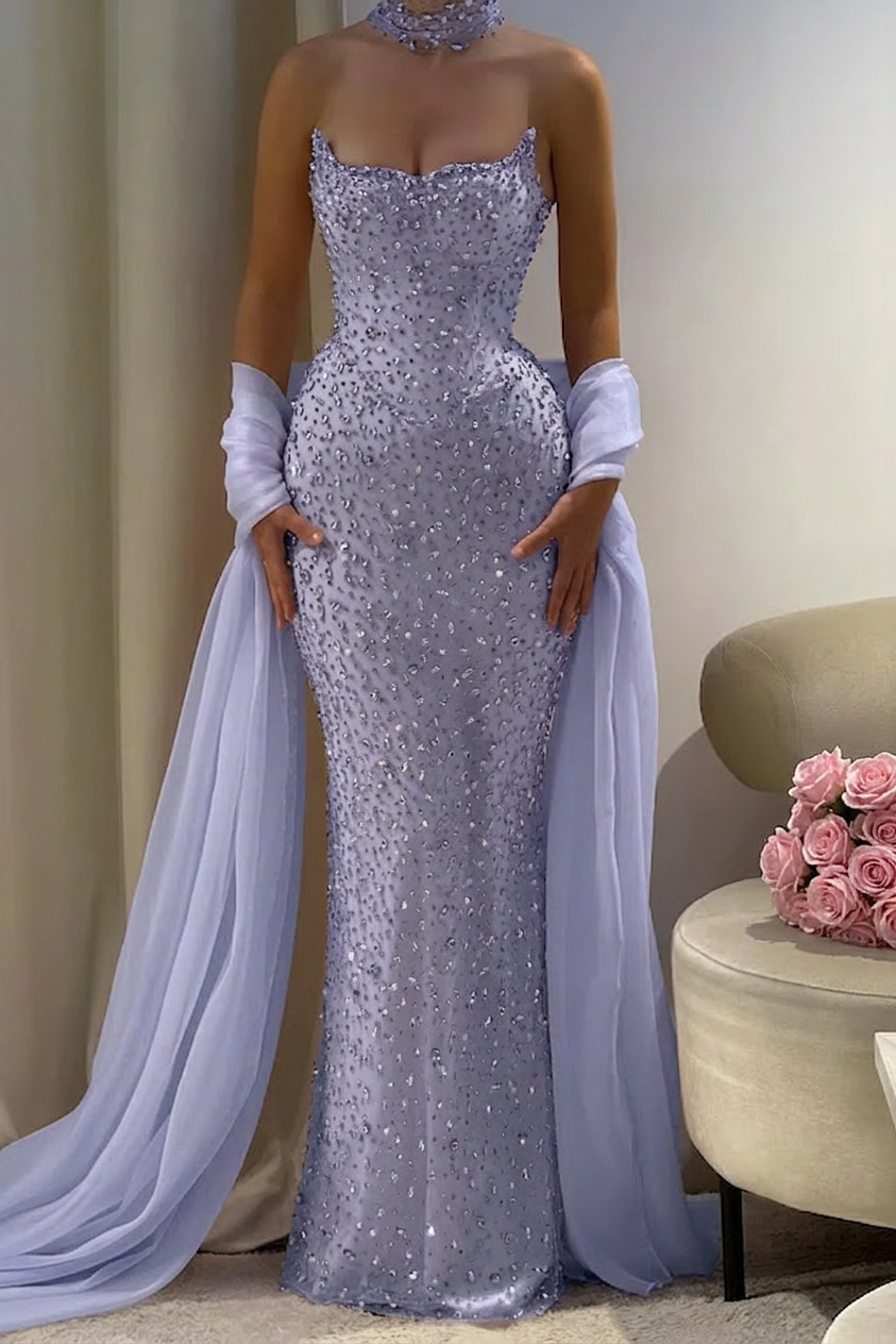 Luxury Pink Diamond Evening Dress with Cape Gown for Wedding Party misshow.com Luxury Pink Diamond Evening Dress with Cape Gown for Wedding Party misshow.com