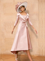 A Line Princess Long Sleeves Mother Of The Bride Dresses With Bowknot