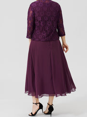 A Line Princess Plus Size Mother Of The Bride Dresses With Applique Jacket