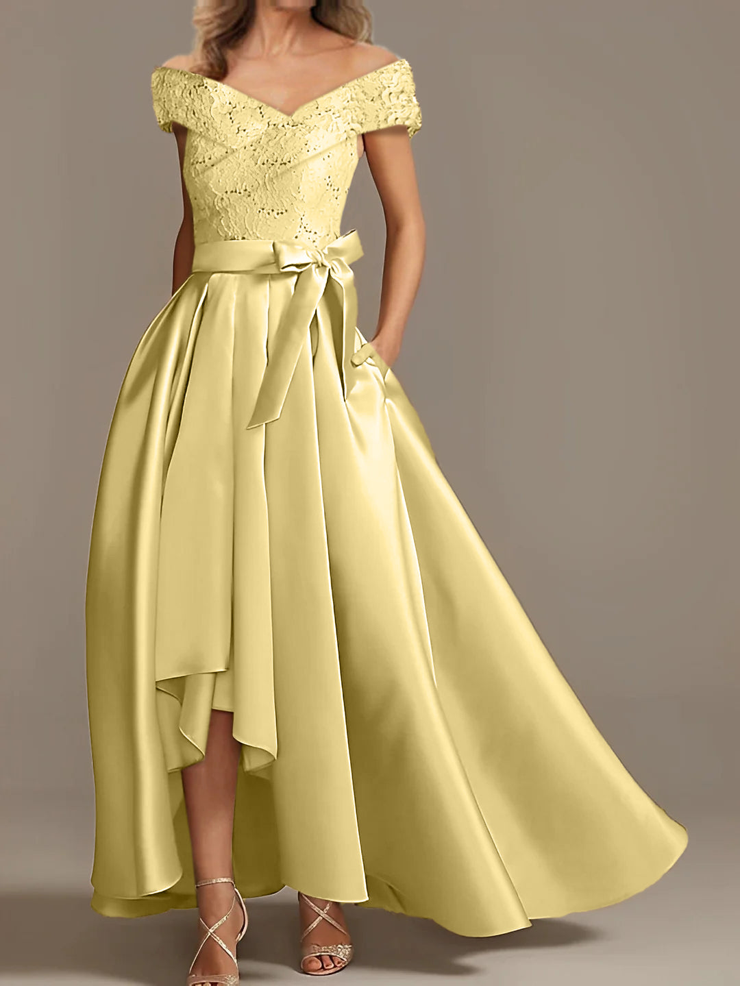A Line Princess Off The Shoulder Asymmetrical Mother Of The Bride Dresses With Ruffles