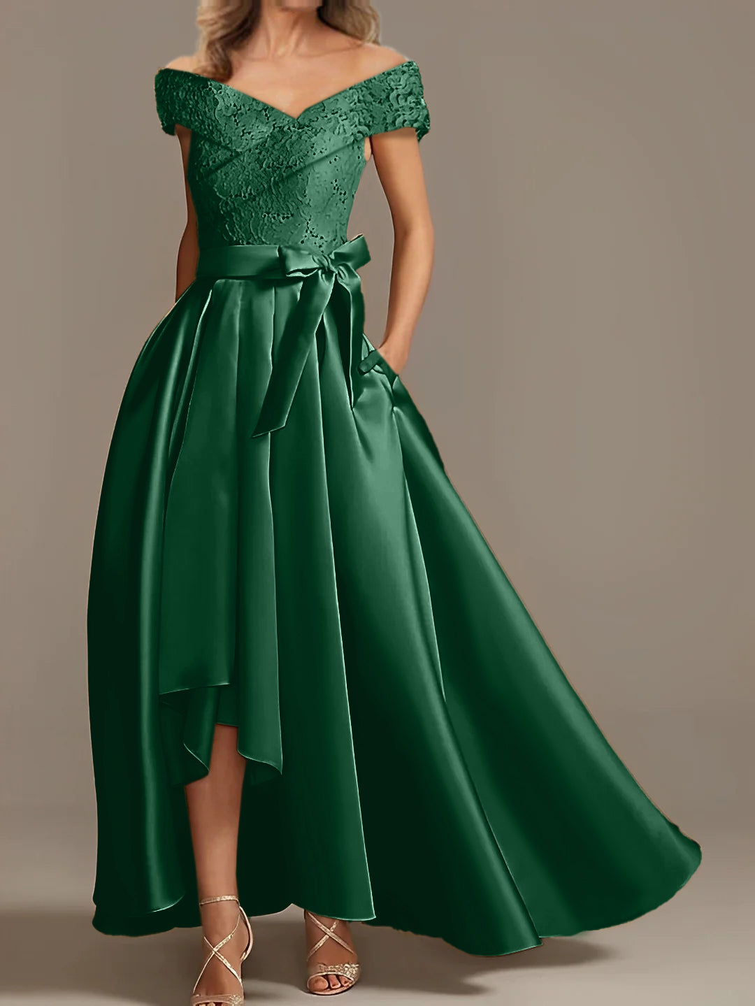 A Line Princess Off The Shoulder Asymmetrical Mother Of The Bride Dresses With Ruffles