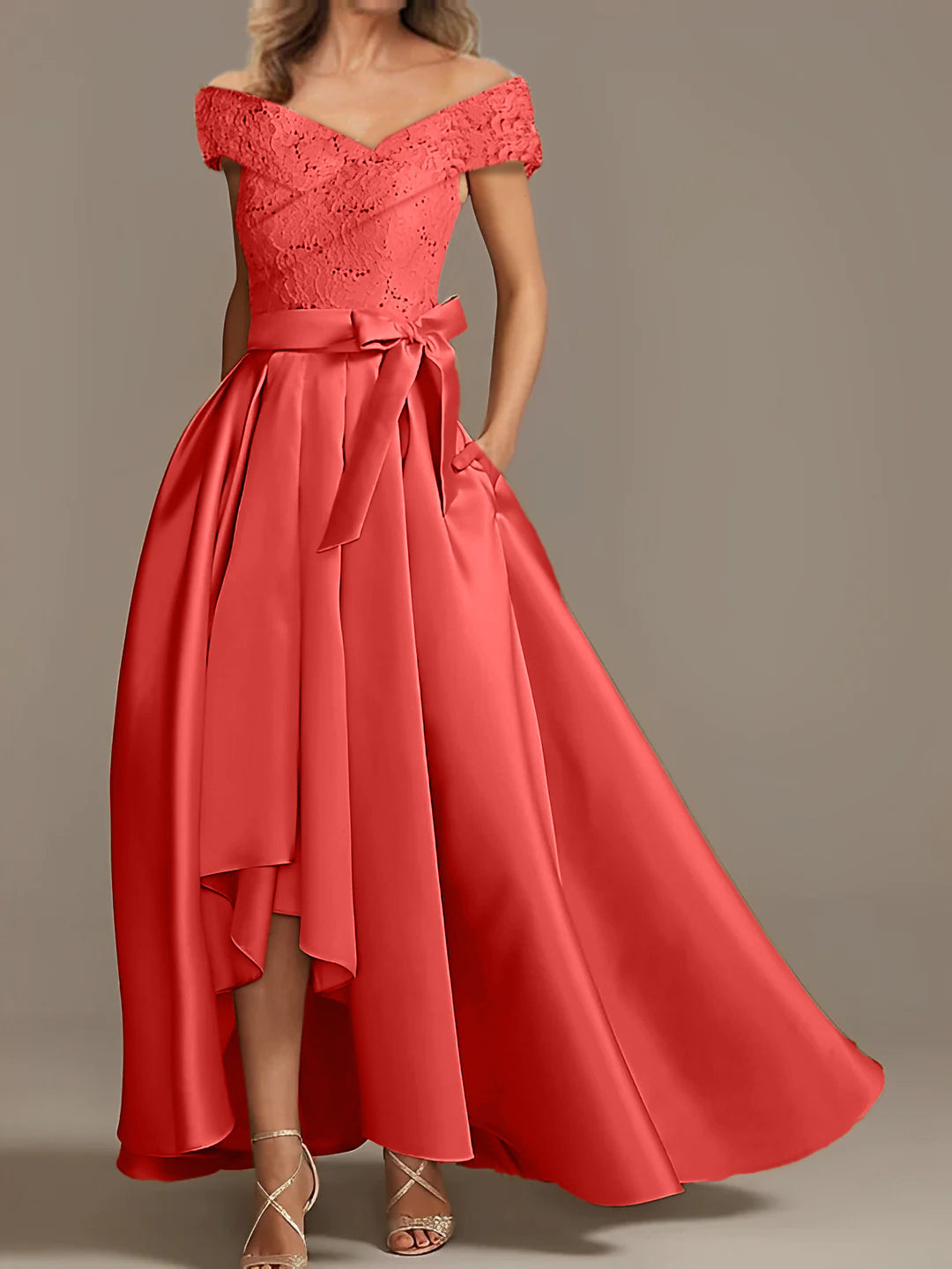 A Line Princess Off The Shoulder Asymmetrical Mother Of The Bride Dresses With Ruffles