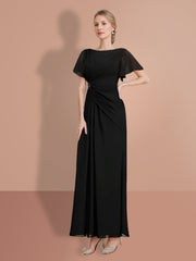 Sheath Column Ankle Length Short Sleeves Mother Of The Bride Dresses