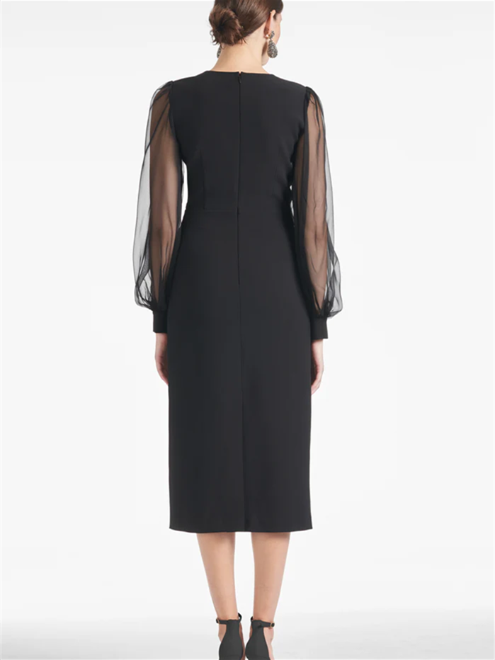 Sheath Column V Neck Tea Length Mother Of The Bride Dresses