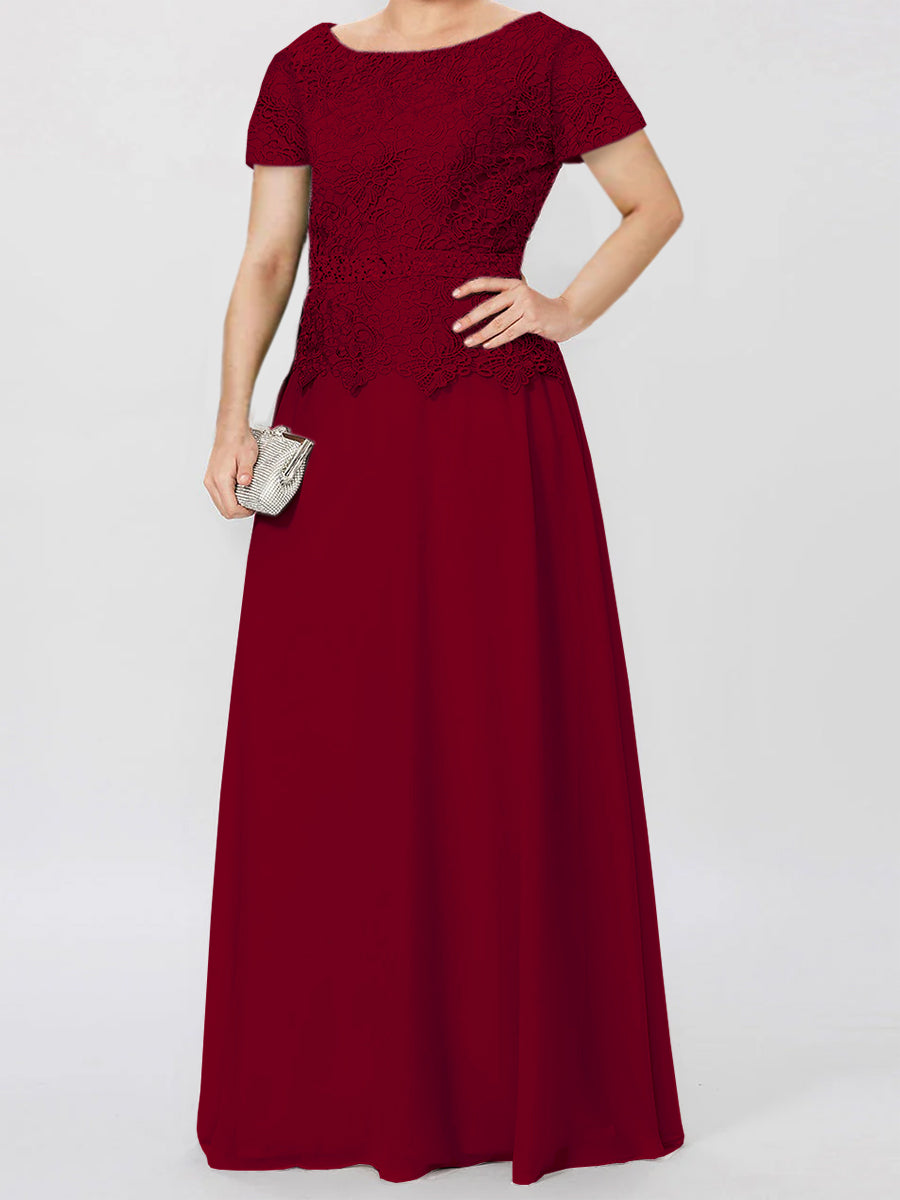 A Line Princess Short Sleeves Mother Of The Bride Dresses With Applique Sequins