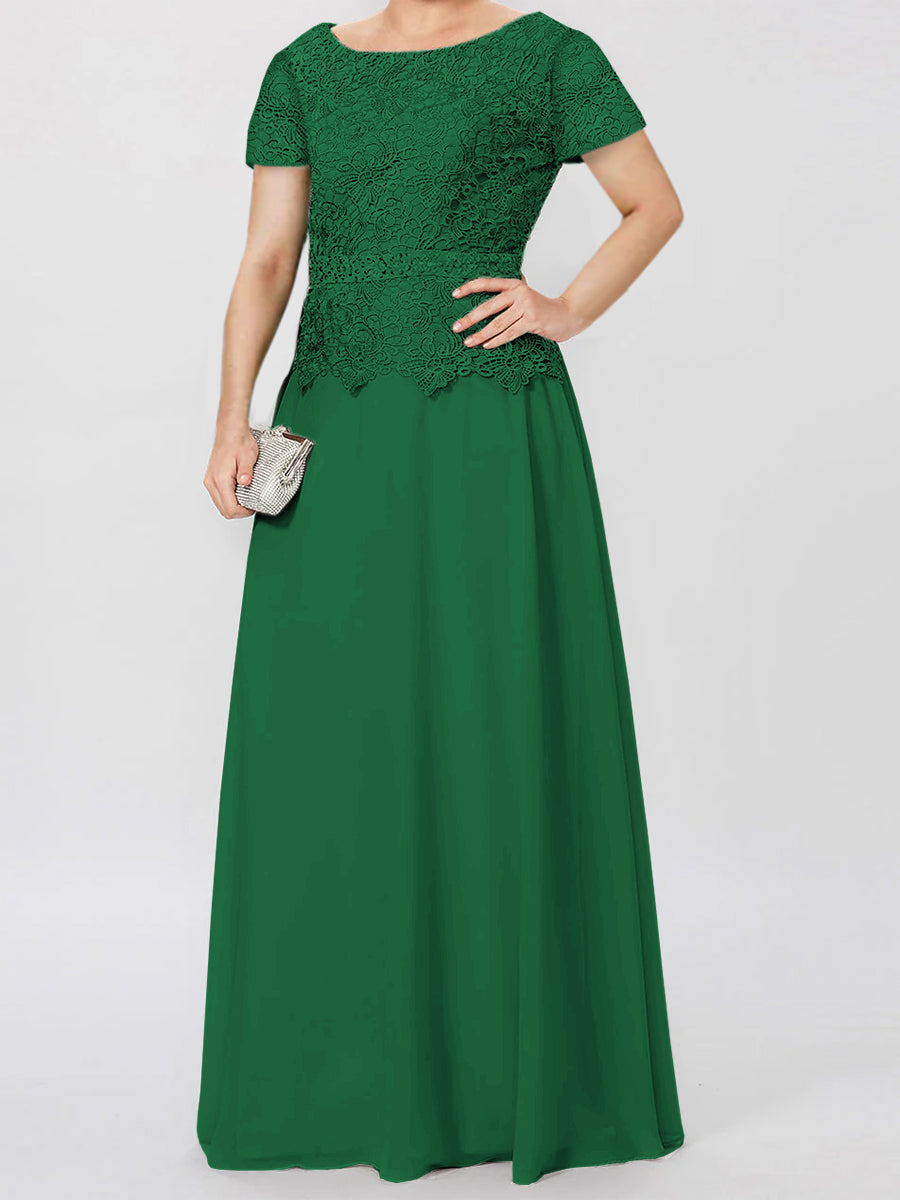A Line Princess Short Sleeves Mother Of The Bride Dresses With Applique Sequins