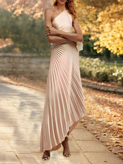 Sheath Column One Shoulder Asymmetrical Floor Length Mother Of The Bride Dresses