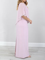 Sheath Column 3 4 Length Sleeves Floor Length Mother Of The Bride Dresses