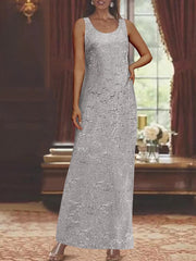 Chiffon Scoop Ankle Length Mother Of The Bride Dresses With Sequins Jacket
