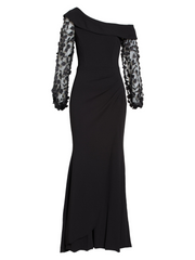 Mermaid Trumpet One Shoulder Floor Length Mother Of The Bride Groom Dresses With Applique