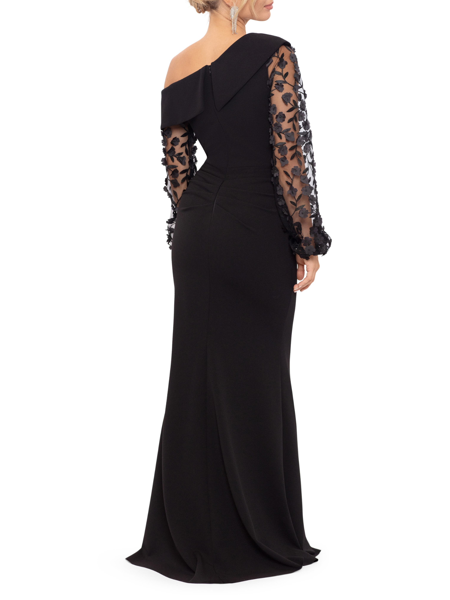 Mermaid Trumpet One Shoulder Floor Length Mother Of The Bride Groom Dresses With Applique