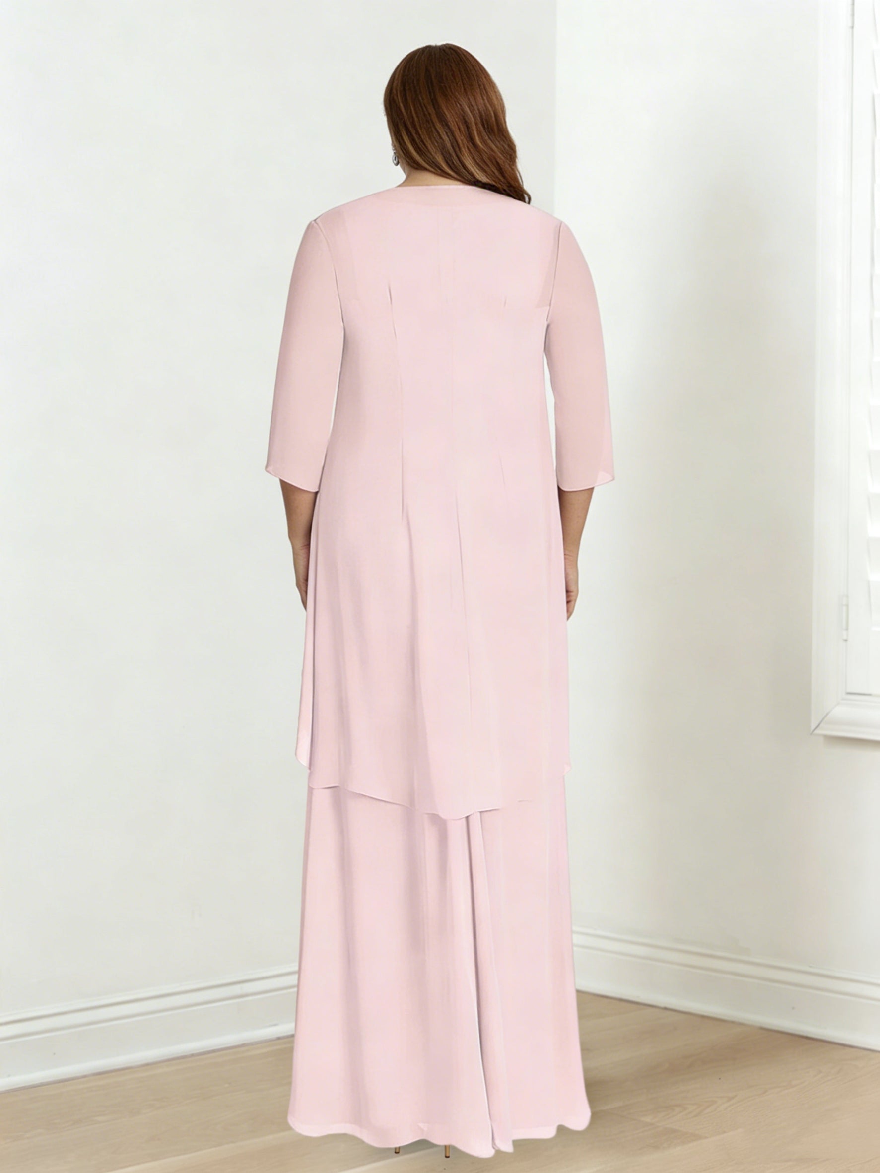Sheath Column V Neck Sleeveless Floor Length Plus Size Mother Of The Bride Dresses With Wraps