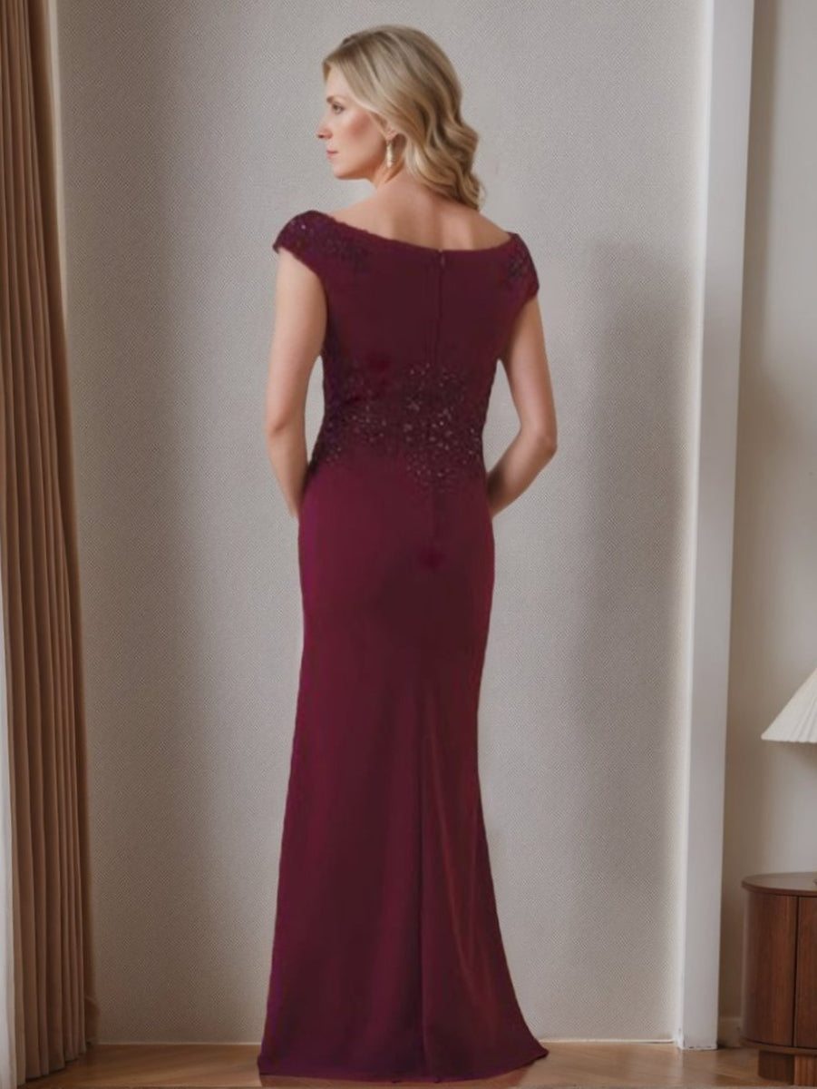 Sheath Column V Neck Sleeveless Mother Of The Bride Dresses With Appliques