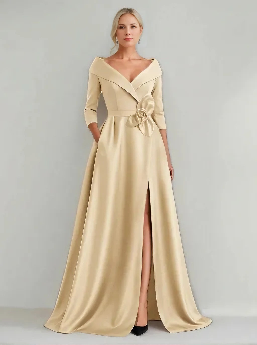 A Line Princess Scoop Sleeveless Asymmetrical Mother Of The Bride Groom Dresses With Appliques Pocket