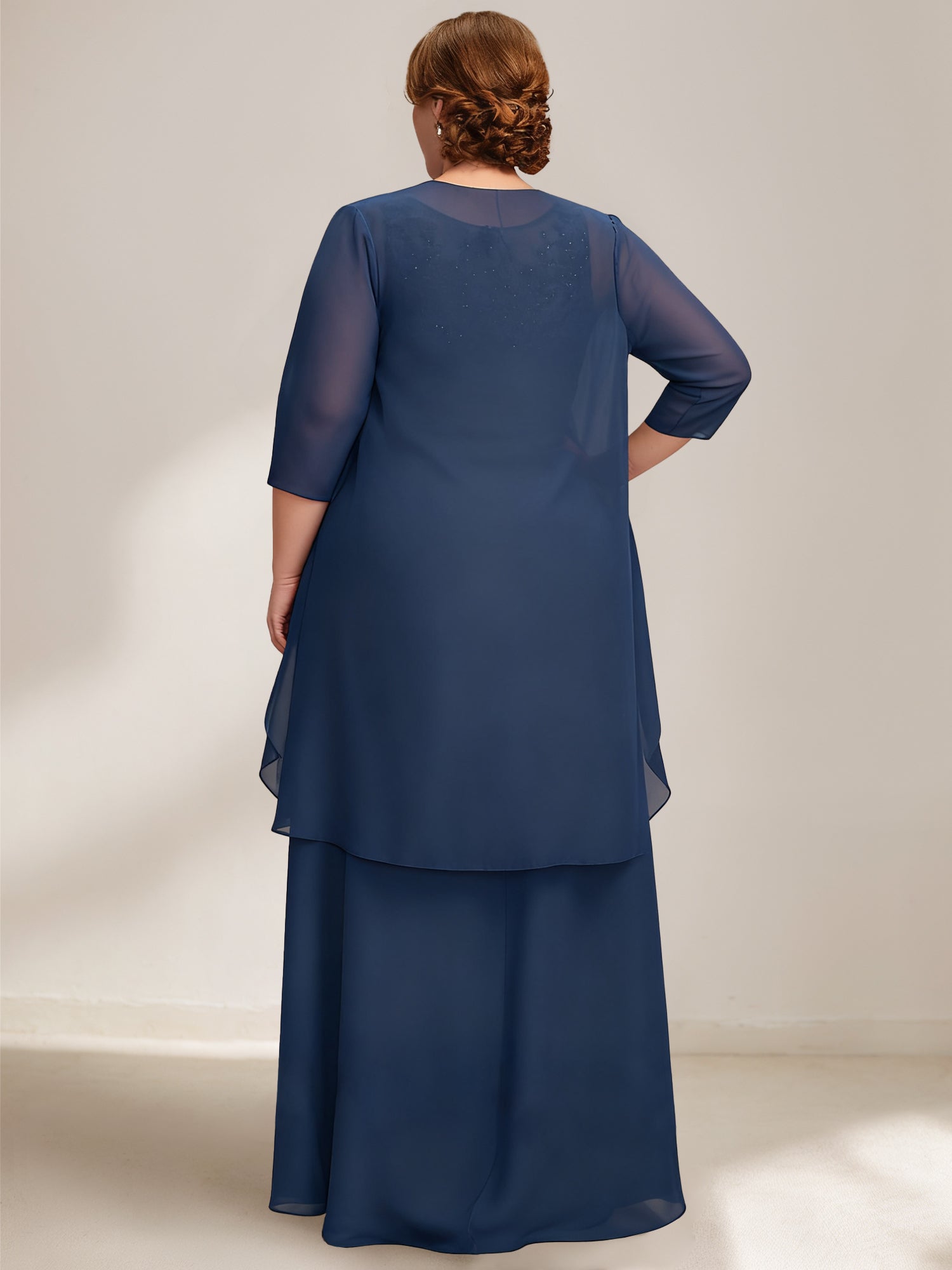 A Line Princess Scoop Plus Size Mother Of The Bride Dresses Chiffon Lace With Wrap Jacket