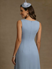 2 Pieces A Line Princess Scoop Chiffon Mother Of The Bride Dresses With Jacket Floor Length 3 4 Sleeves Lace